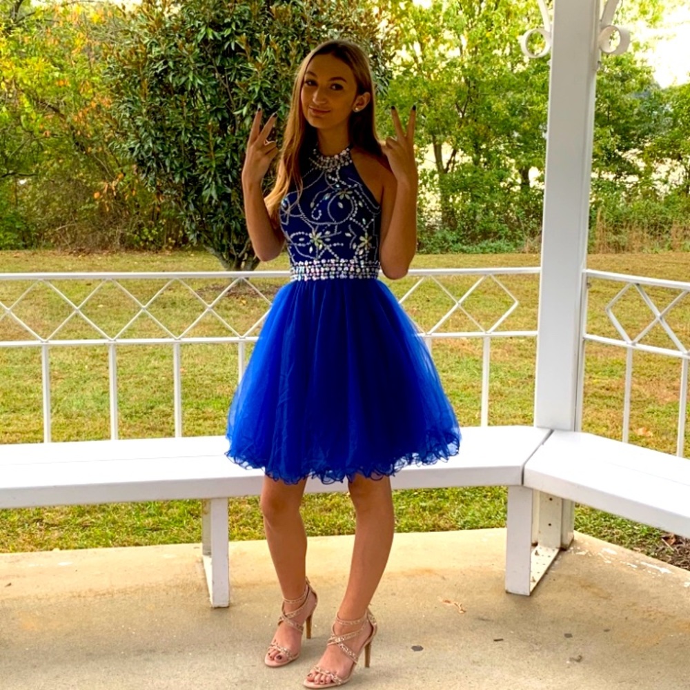 Gorgeous royal blue semi formal dress.